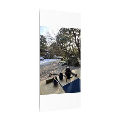 Winter Tea Ceremony Karesansui Canvas Art | Serene Decor