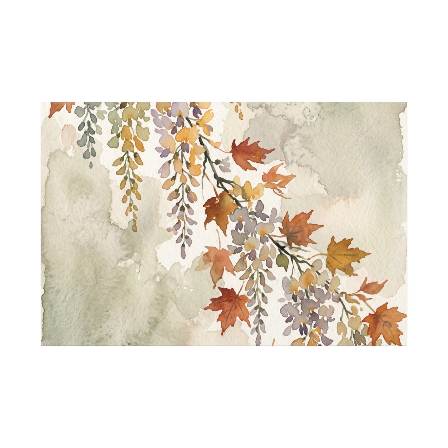 Ma Wisteria Canvas Art - Japandi Watercolor