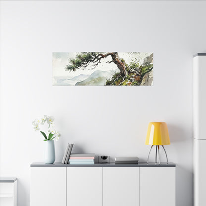 Pine Tree Spring Canvas Art | Japandi Neutral Design