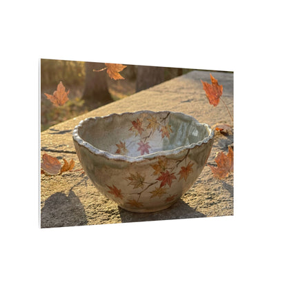 Japandi Ceramic Bowl in Golden Hour | Japanese Pattern Canvas Art