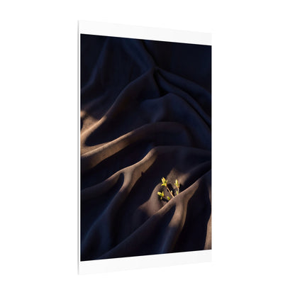 Silk Drape Shadow Zen Canvas Art | Luxurious Dark Japandi Art