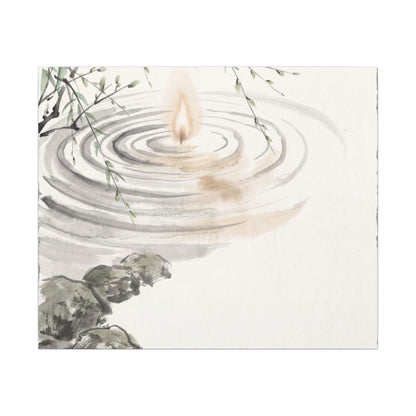 Water Ripple Sumi E Canvas Art | Tranquil Zen Art