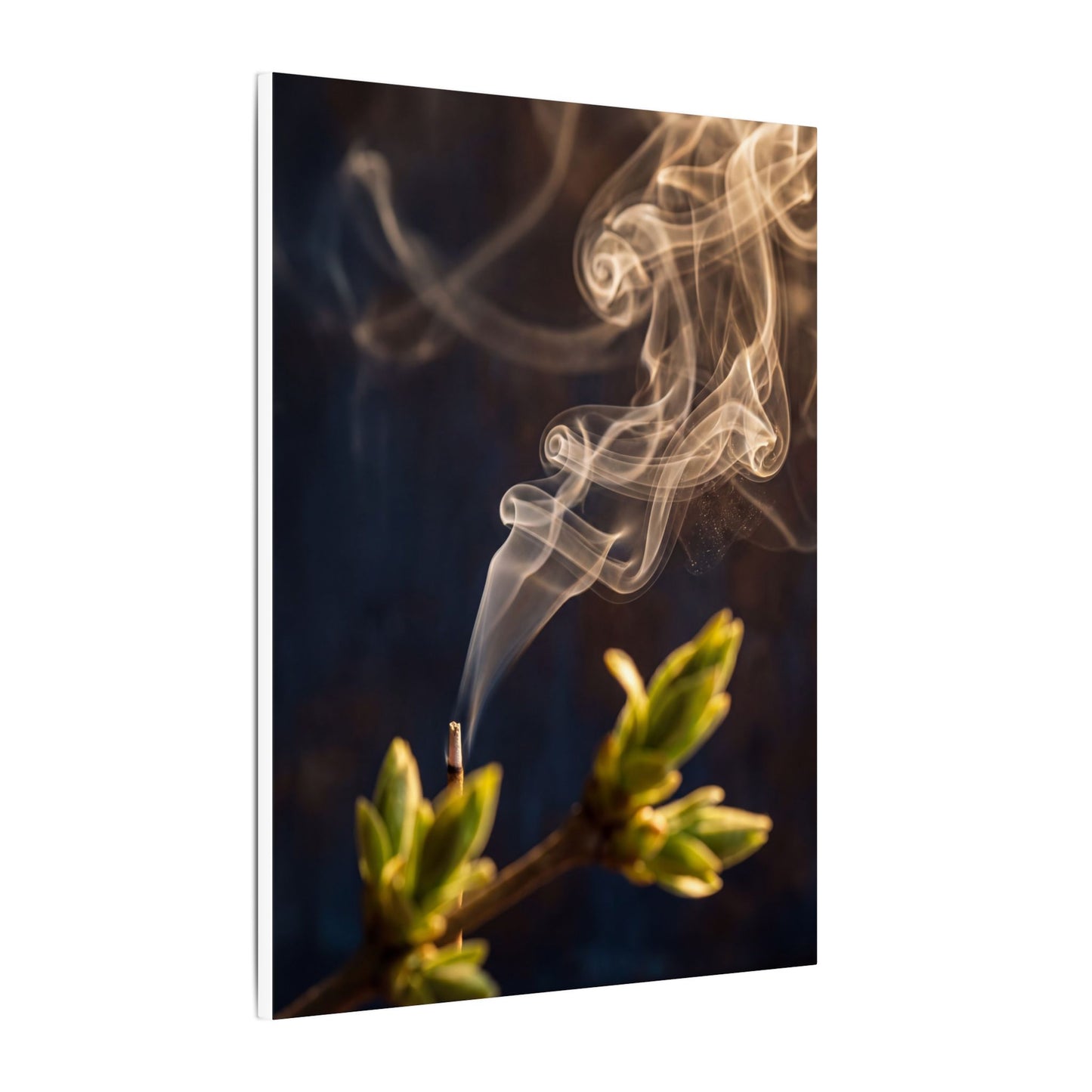 Golden Hour Incense Smoke Canvas Art - Dark Japandi Kanso