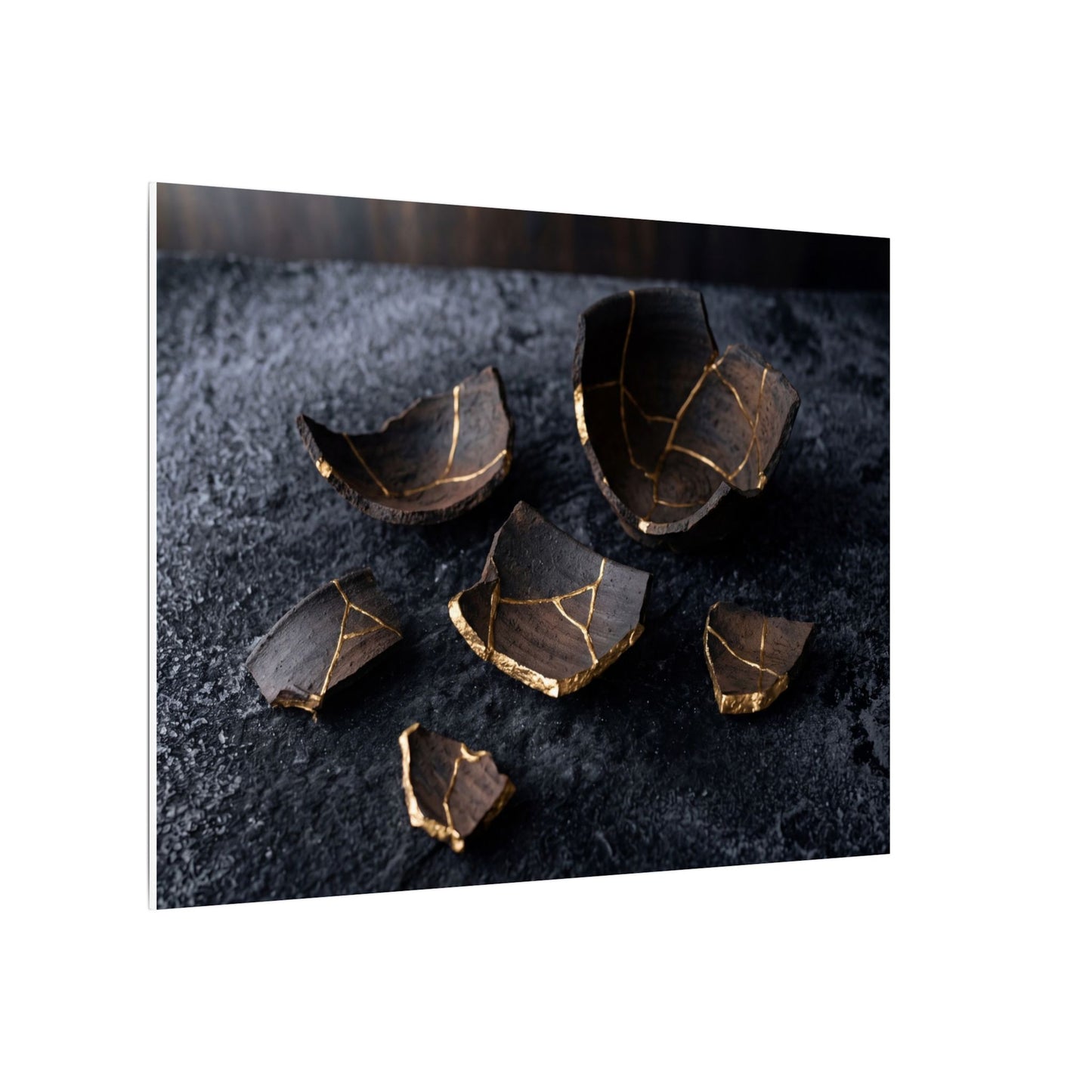 Winter Broken Pottery Shadow Zen Canvas Art | Bold Decor