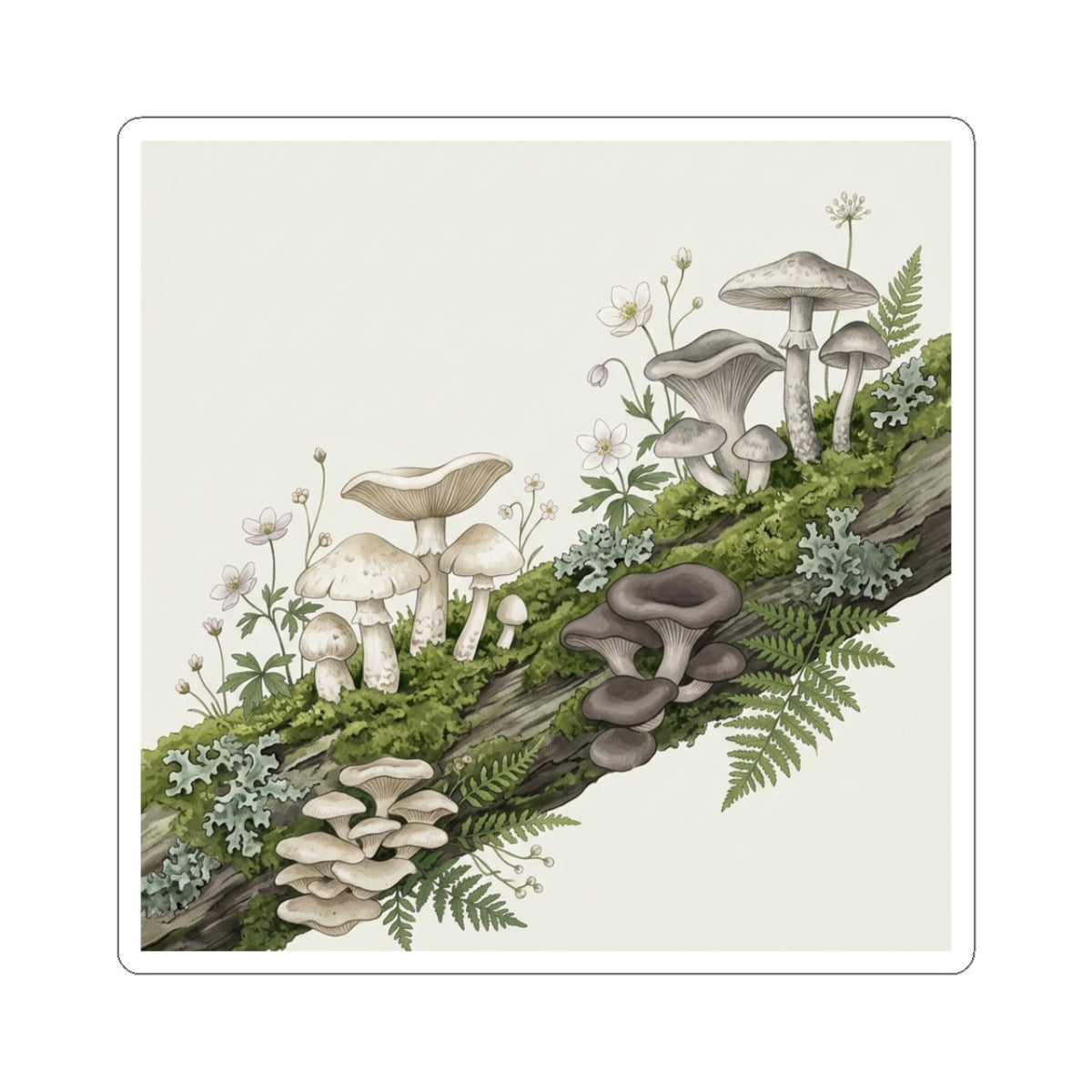 Seijaku Dried Flowers Sticker - Japandi Japanese Pattern Art Print