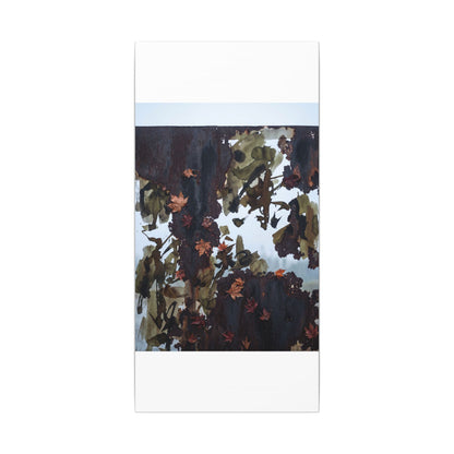 Rust Patina Charcoal Ink Canvas Art | Sophisticated Dark Japandi Art
