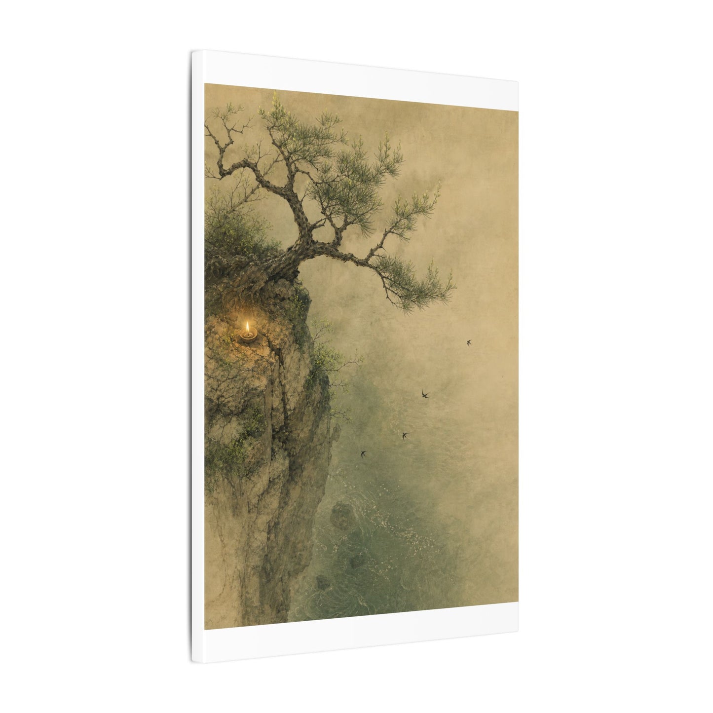 Spring Pine Tree Minimal Line Canvas Art | Earthy Decor