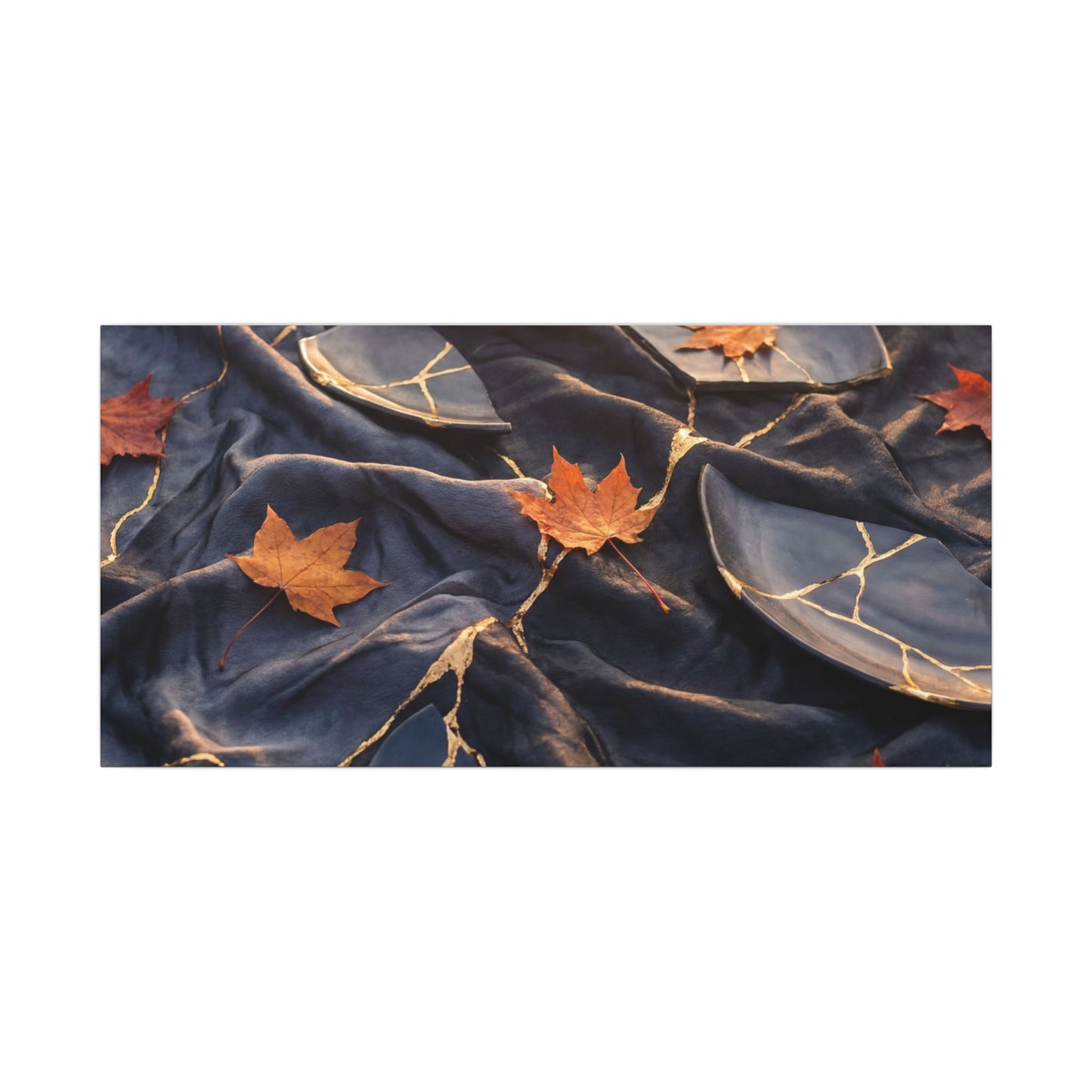 Golden Hour Silk Drape Canvas Art - Kintsugi Shibui
