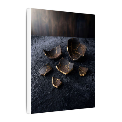 Winter Broken Pottery Shadow Zen Canvas Art | Bold Decor