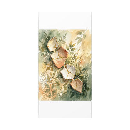 Japandi Broken Pottery in Golden Hour | Watercolor Canvas Art