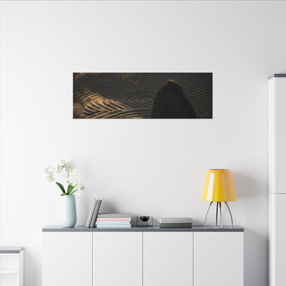 Ma Rock Garden Canvas Art - Dark Japandi Shadow Zen