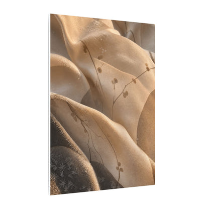 Japandi Silk Drape in Golden Hour | Japanese Pattern Canvas Art