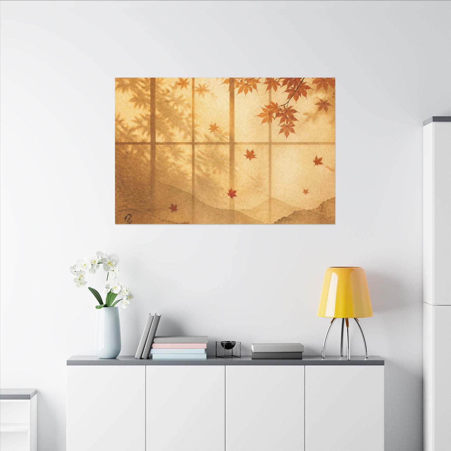 Shoji Screen Texture Canvas Art | Earthy Japandi Art