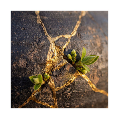 Golden Hour Rust Patina Wall Art Print - Kintsugi Shibui