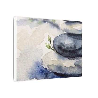 River Stones Watercolor Canvas Art | Cozy Japandi Art