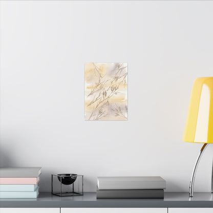 Shadow Play Winter Canvas Art | Japandi Warm Design