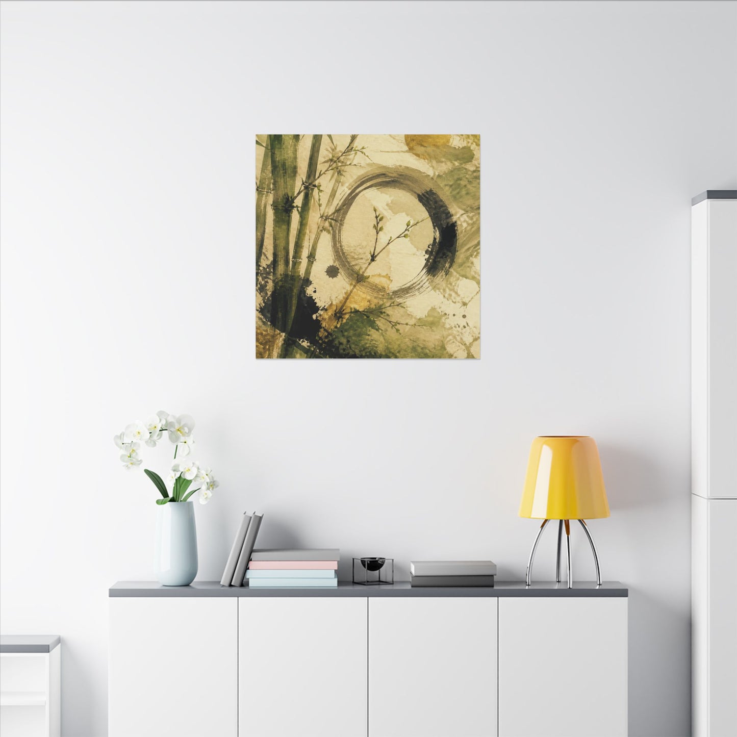 Ink Brushstroke Sumi E Canvas Art | Calm Zen Art