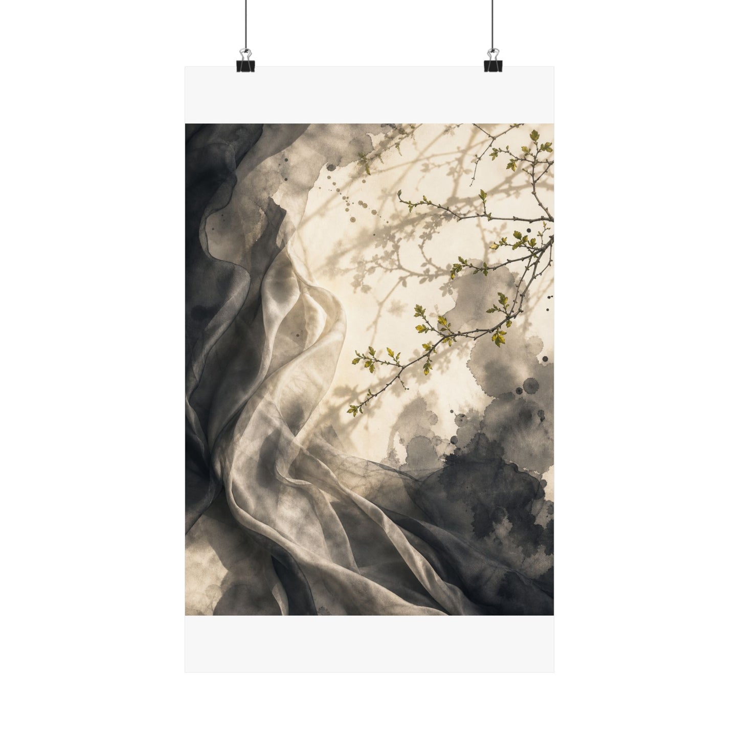 Silk Drape Spring Wall Art Print | Japandi Earthy Design