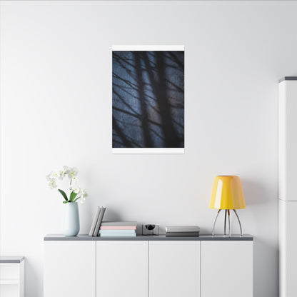 Dark Japandi Shadow Play in Moonlight | Moody Minimal Canvas Art