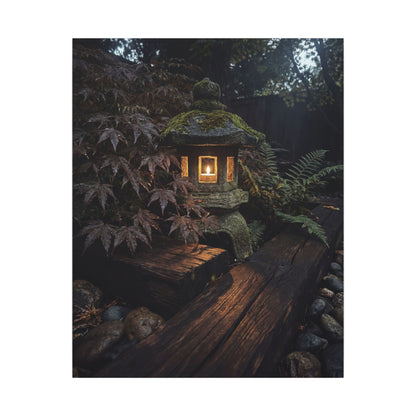 Moody Moonlit Garden Canvas Art - Shadow Zen Dark Japandi