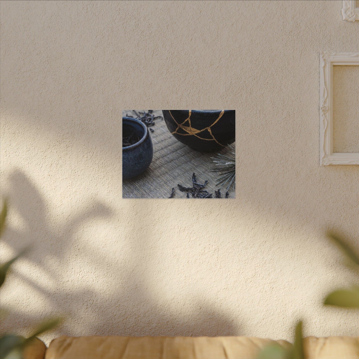 Kintsugi Tea Ceremony in Overcast | Gold Vein Canvas Art