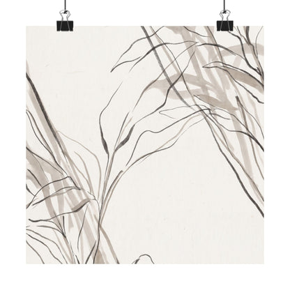 Japandi Shoji Screen in Dappled | Minimal Line Wall Art Print