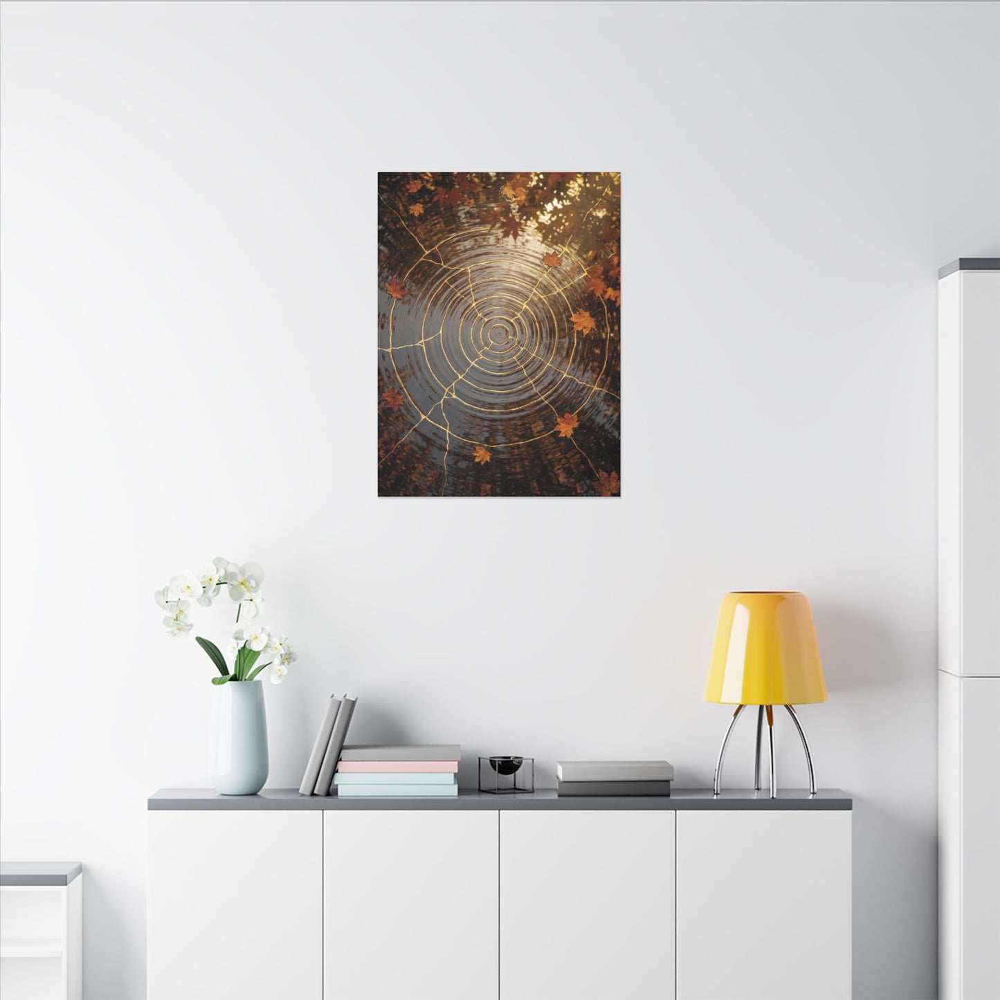 Artful Water Ripple Canvas Art - Gold Vein Kintsugi
