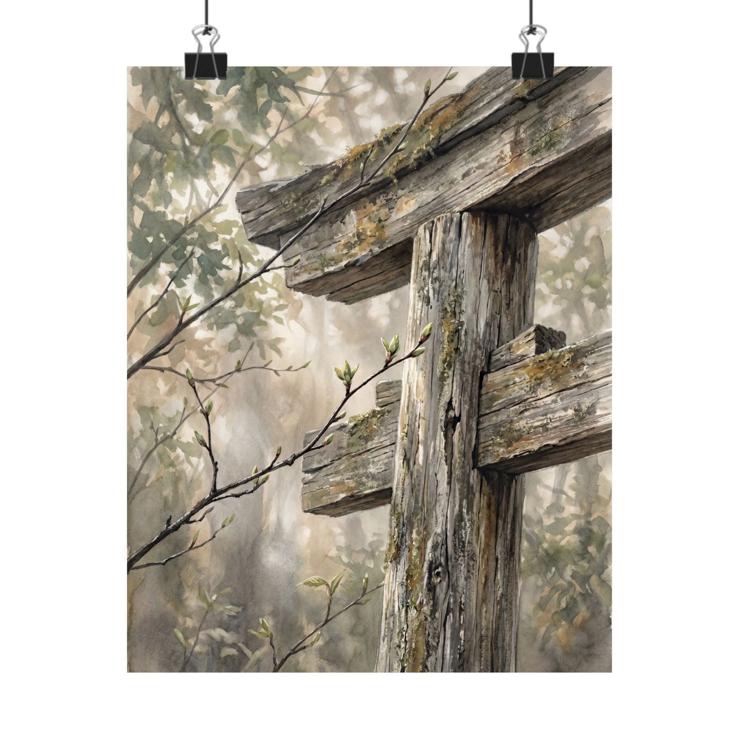Torii Gate Spring Wall Art Print | Japandi Neutral Design
