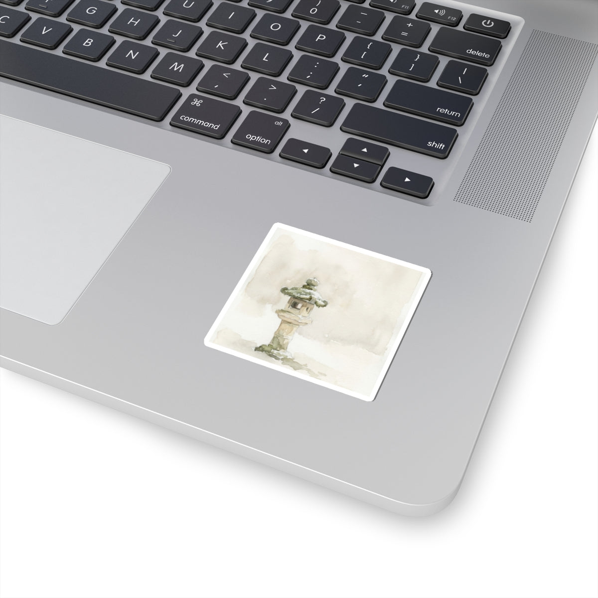 Cozy Stone Lantern Sticker - Watercolor Japandi