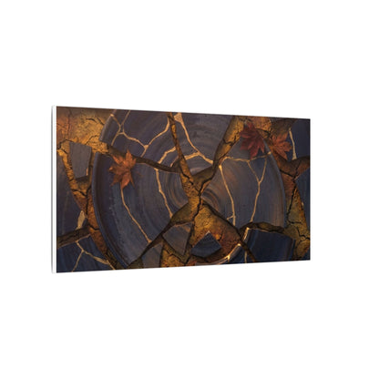 Autumn Cracked Earth Gold Repair Canvas Art | Philosophical Decor