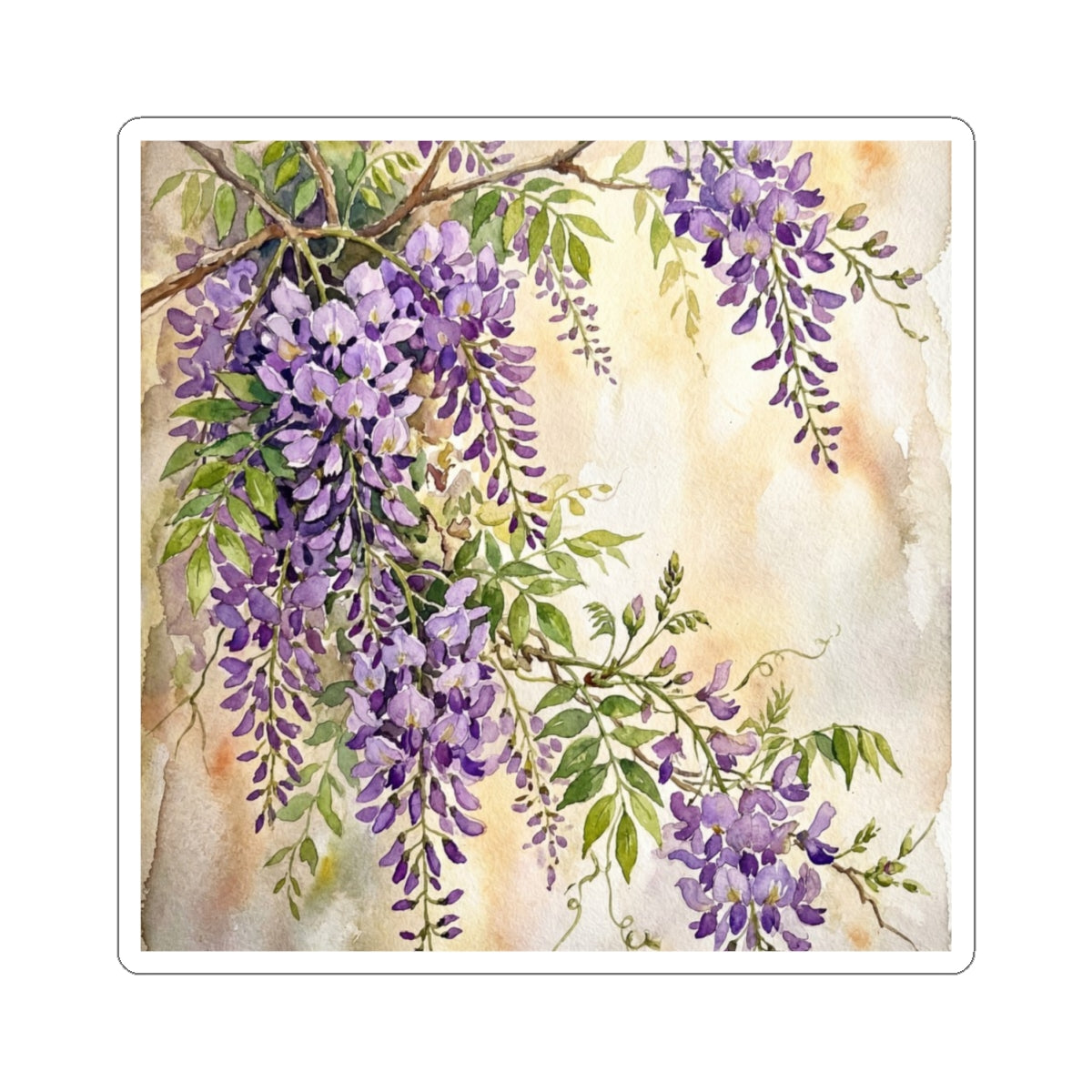 Wisteria Sticker | Spring Japandi Watercolor Art Art Print
