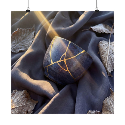Resilient Silk Drape Wall Art Print - Gold Repair Kintsugi