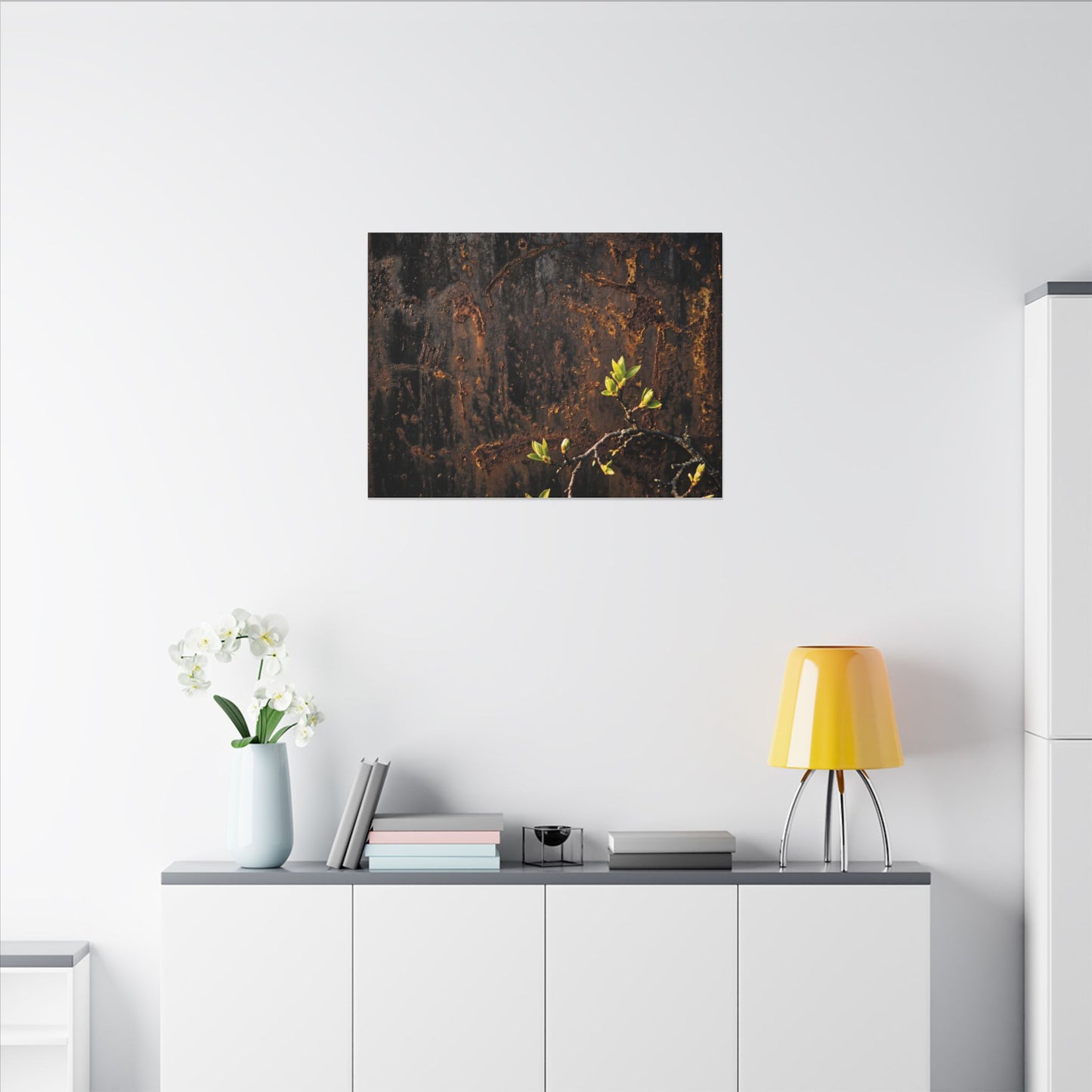 Golden Hour Rust Patina Canvas Art - Dark Japandi Fukinsei