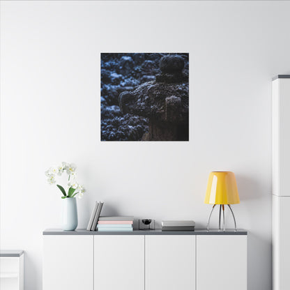 Moody Stone Lantern Canvas Art - Shadow Zen Dark Japandi