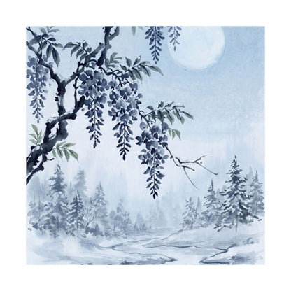 Moonlight Wisteria Wall Art Print - Zen Seijaku