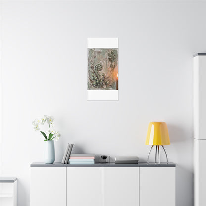Japandi Fern Unfurling in Candlelight | Texture Canvas Art