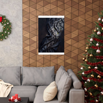 Dark Japandi Silk Drape in Dappled | Dark Texture Wall Art Print
