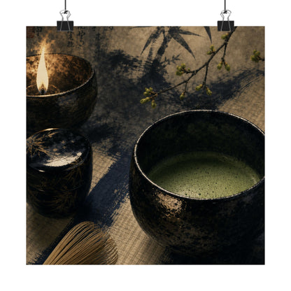 Tea Ceremony Sumi E Wall Art Print | Contemplative Zen Art