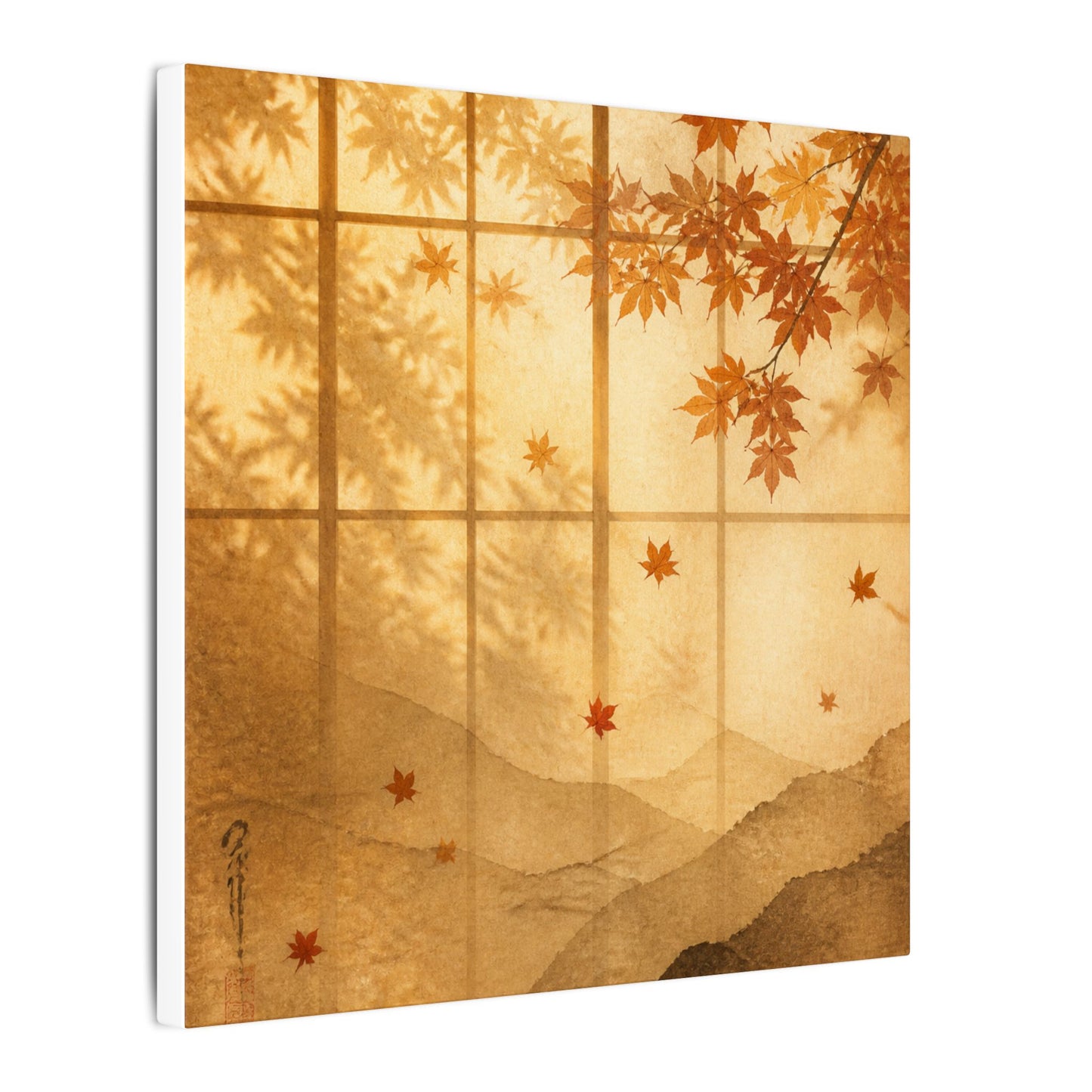 Shoji Screen Texture Canvas Art | Earthy Japandi Art