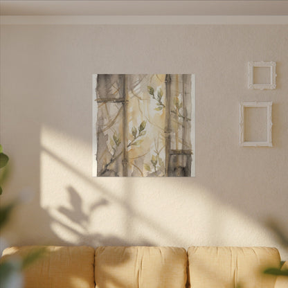 Shoji Screen Spring Canvas Art | Japandi Cozy Design