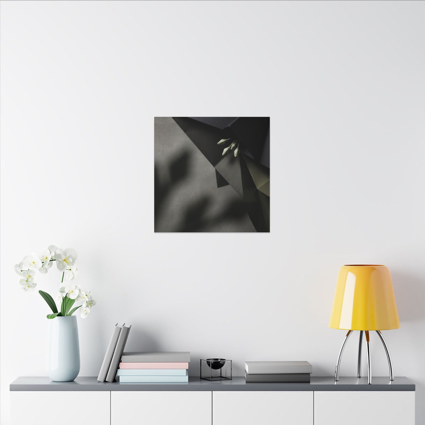 Paper Fold Moody Minimal Canvas Art | Luxurious Dark Japandi Art