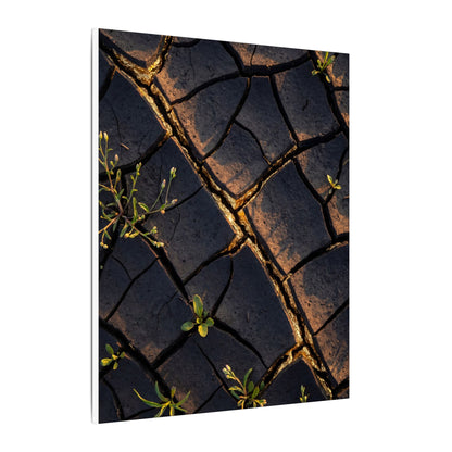 Kintsugi Cracked Earth in Golden Hour | Gold Vein Canvas Art