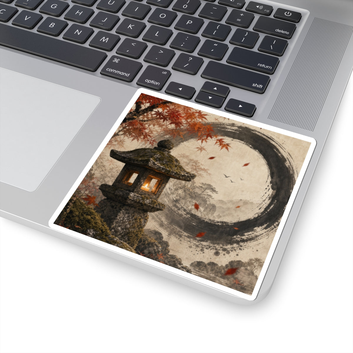 Stone Lantern Autumn Sticker | Zen Serene Design