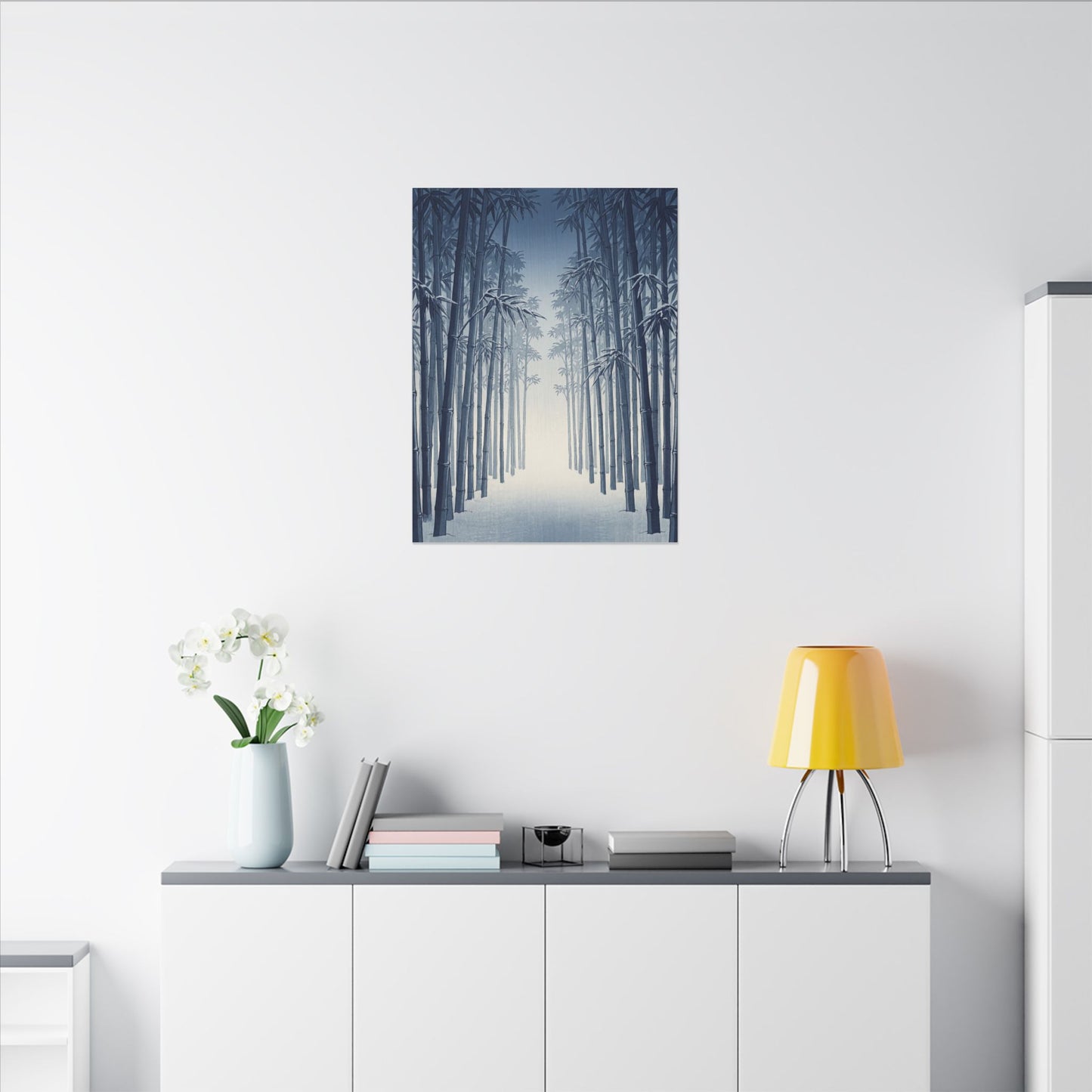 Bamboo Grove Canvas Art | Winter Zen Ukiyo E Inspired Art