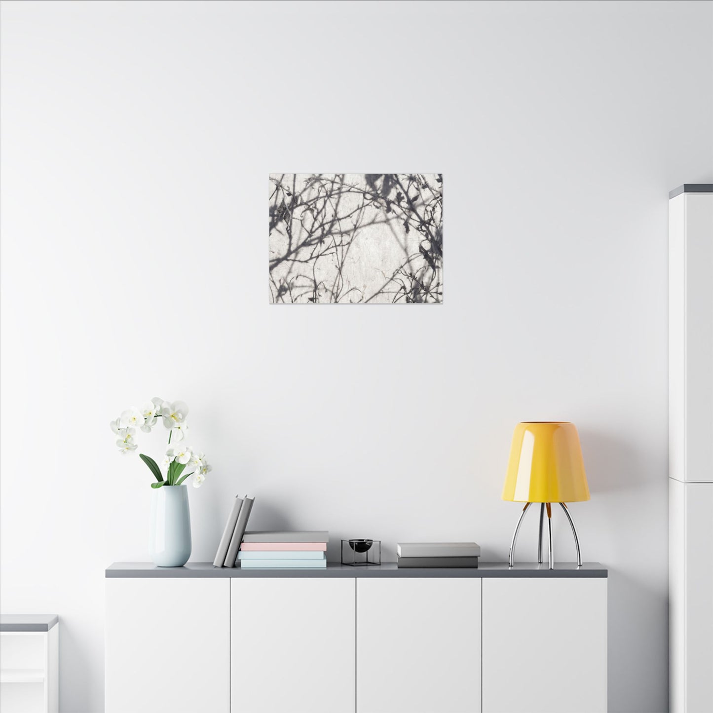 Winter Shadow Play Japanese Pattern Canvas Art | Elegant Decor