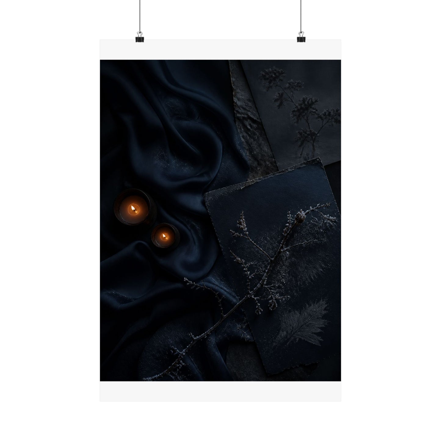 Silk Drape Wall Art Print | Winter Dark Japandi Moody Minimal Art