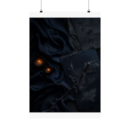 Silk Drape Wall Art Print | Winter Dark Japandi Moody Minimal Art
