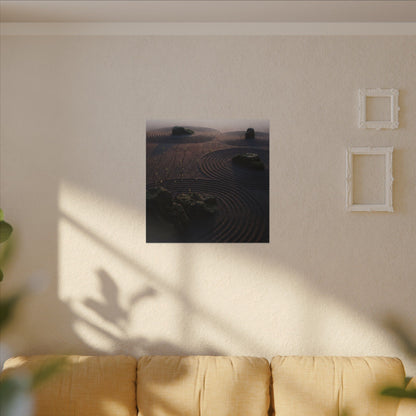 Spring Rock Garden Shadow Zen Canvas Art | Luxurious Decor