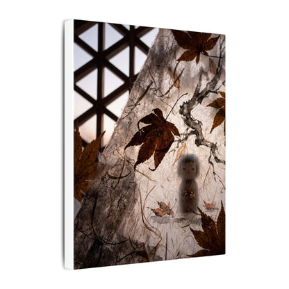 Shoji Screen Autumn Canvas Art | Dark Japandi Atmospheric Design