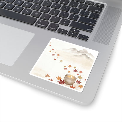 Elegant Mountain Mist Sticker - Japanese Pattern Japandi